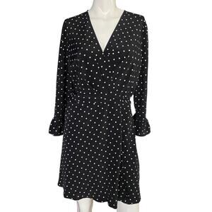 FRNCH Polka Dot Wrap Mini Dress Size Large